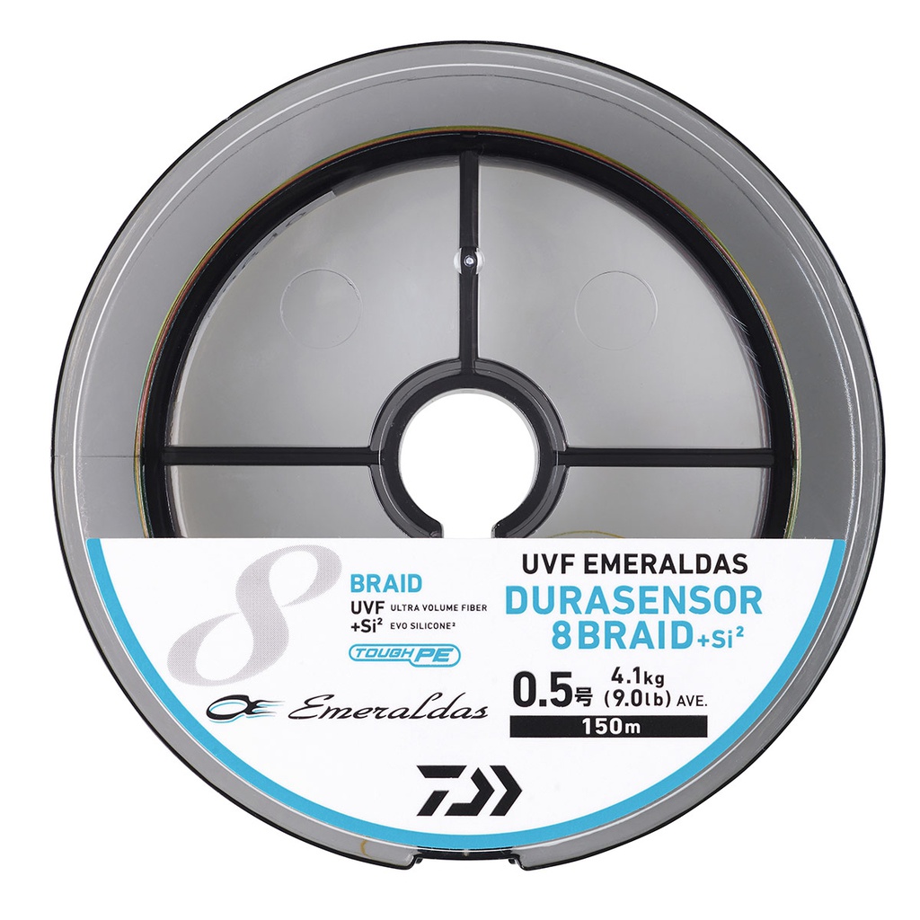 TRENZADO DAIWA UVF EMERALDAS DURA SENSOR X 8 BRAID + SI 150 METROS MULTICOLOR