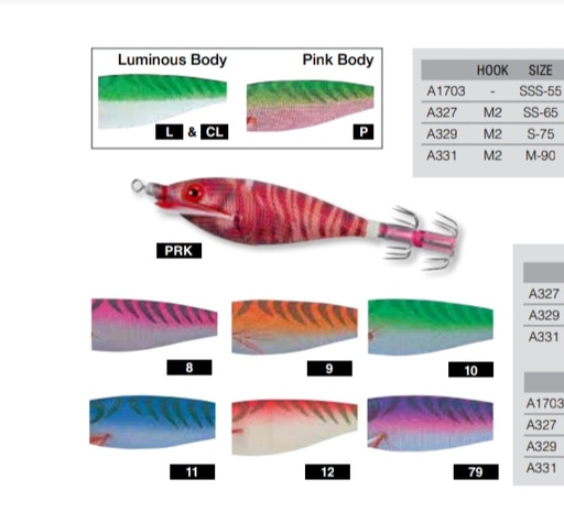 PEZ YO-ZURI SQUID JIG ULTRA CLOTH SSS(A1703)-S(A329)-M(A331) (copia)