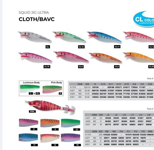 PEZ YO-ZURI SQUID JIG ULTRA CLOTH SS (A327) (copia)